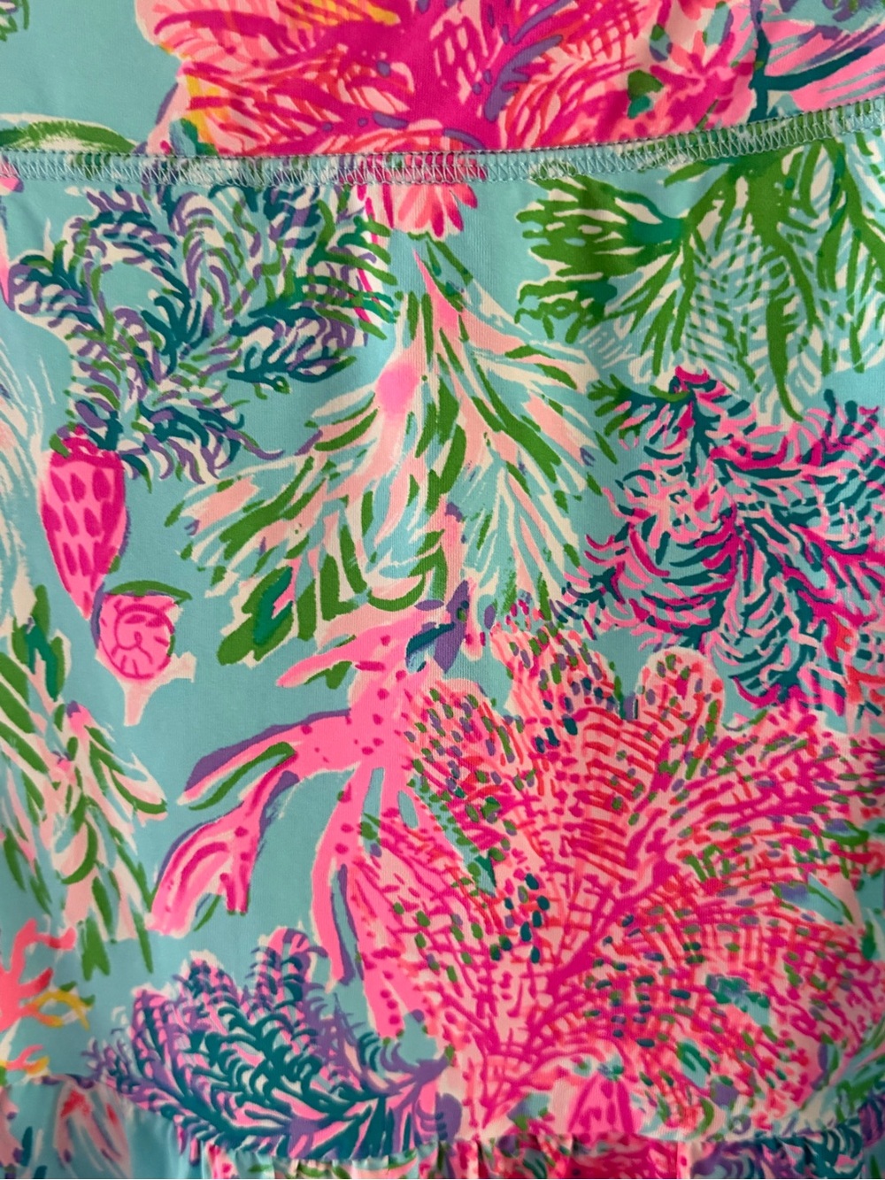 Lilly Pulitzer Turquoise Pink Green Floral Ruffle Skort - Picture 2 of 4